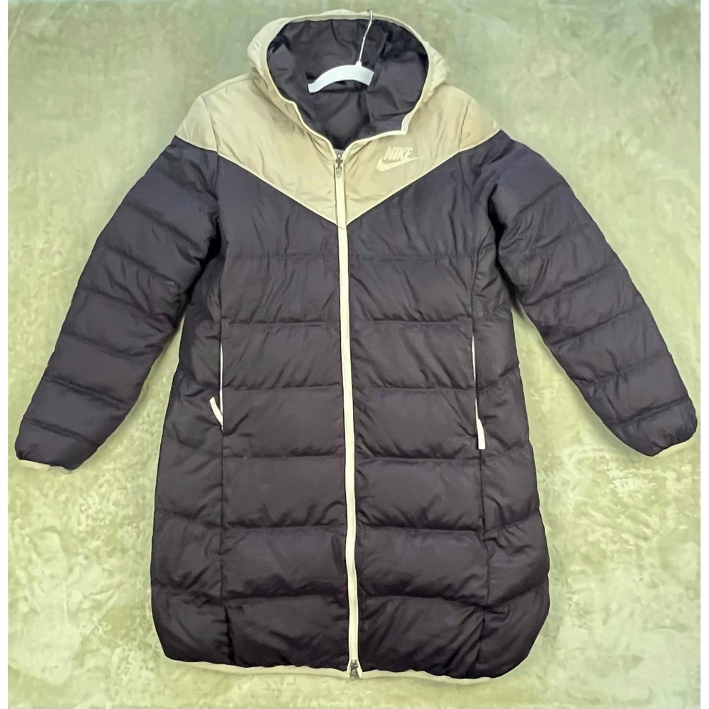 Nike Sportswear Windrunner Down-Fill Reversible Parka Purple Beige Size Medium